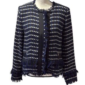 NWOT Halogen raw edge tweed jacket